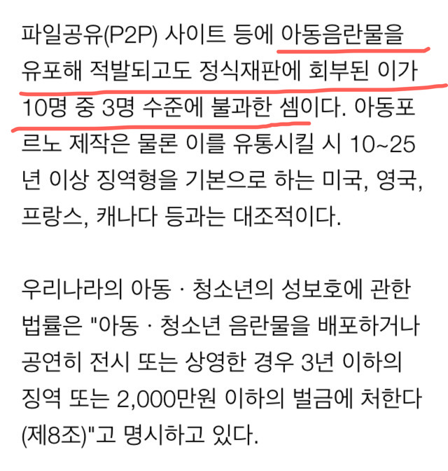 아동 음란물에 관한 한국의 처벌 vs 외국의 처벌 (충격주의) (상당히 차이남 주의) | 인스티즈