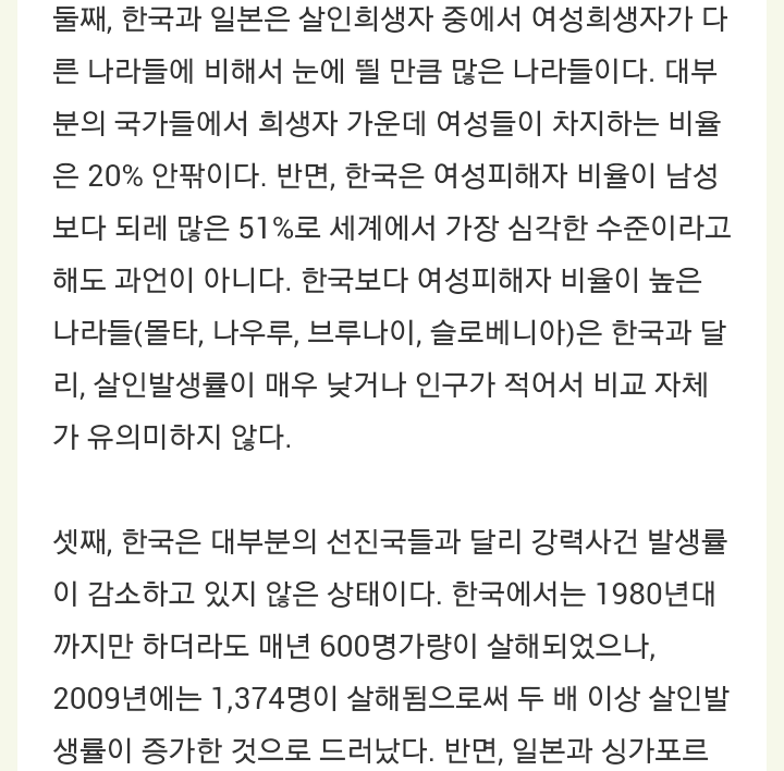 젊은 비장애인 남성들에게만 안전한 나라라면? 살인에 관한 전 지구적 연구를 통해 본 한국 | 인스티즈