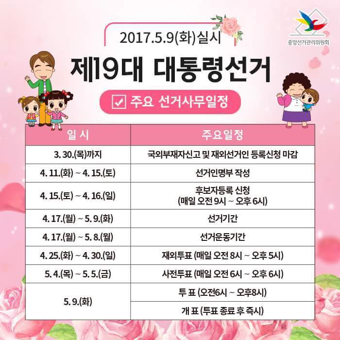 19대 대통령선거 주요선거사무일정 | 인스티즈