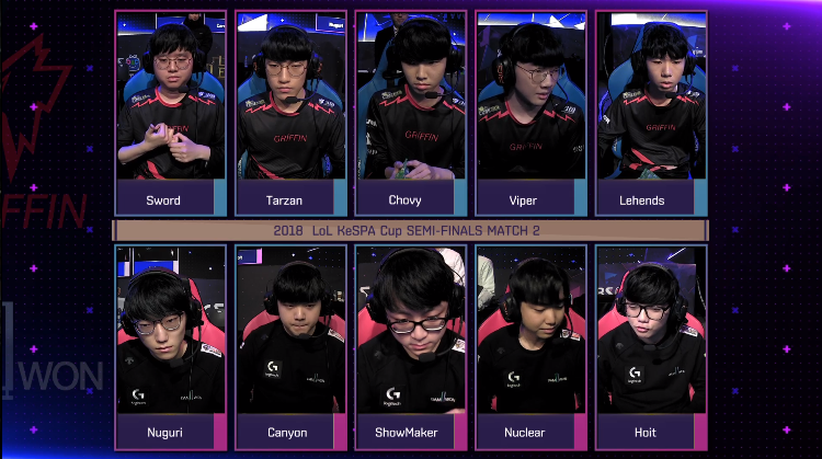[LOL/소식] 2018 케스파컵 4강전,"그리핀 vs 담원게이밍"경기 결과 및 결승전 일정 | 인스티즈